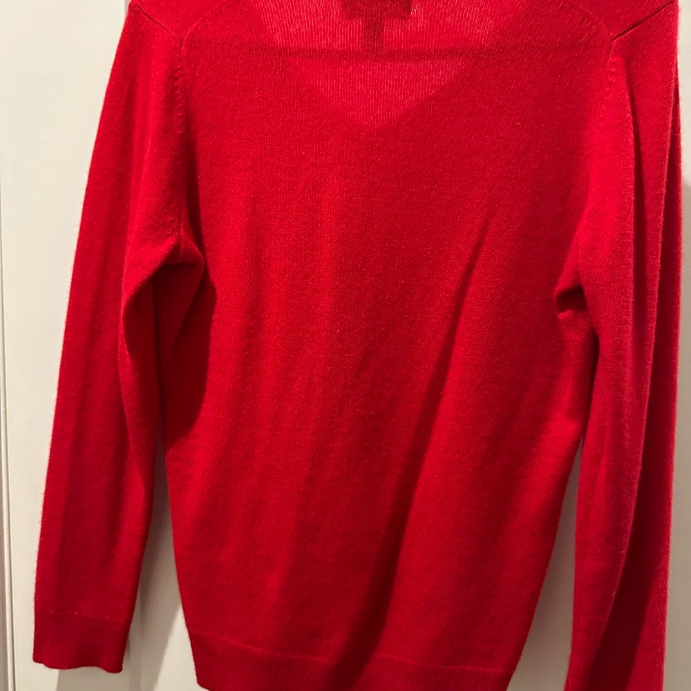 Red V-Neck Sweater - Picture 3 of 3